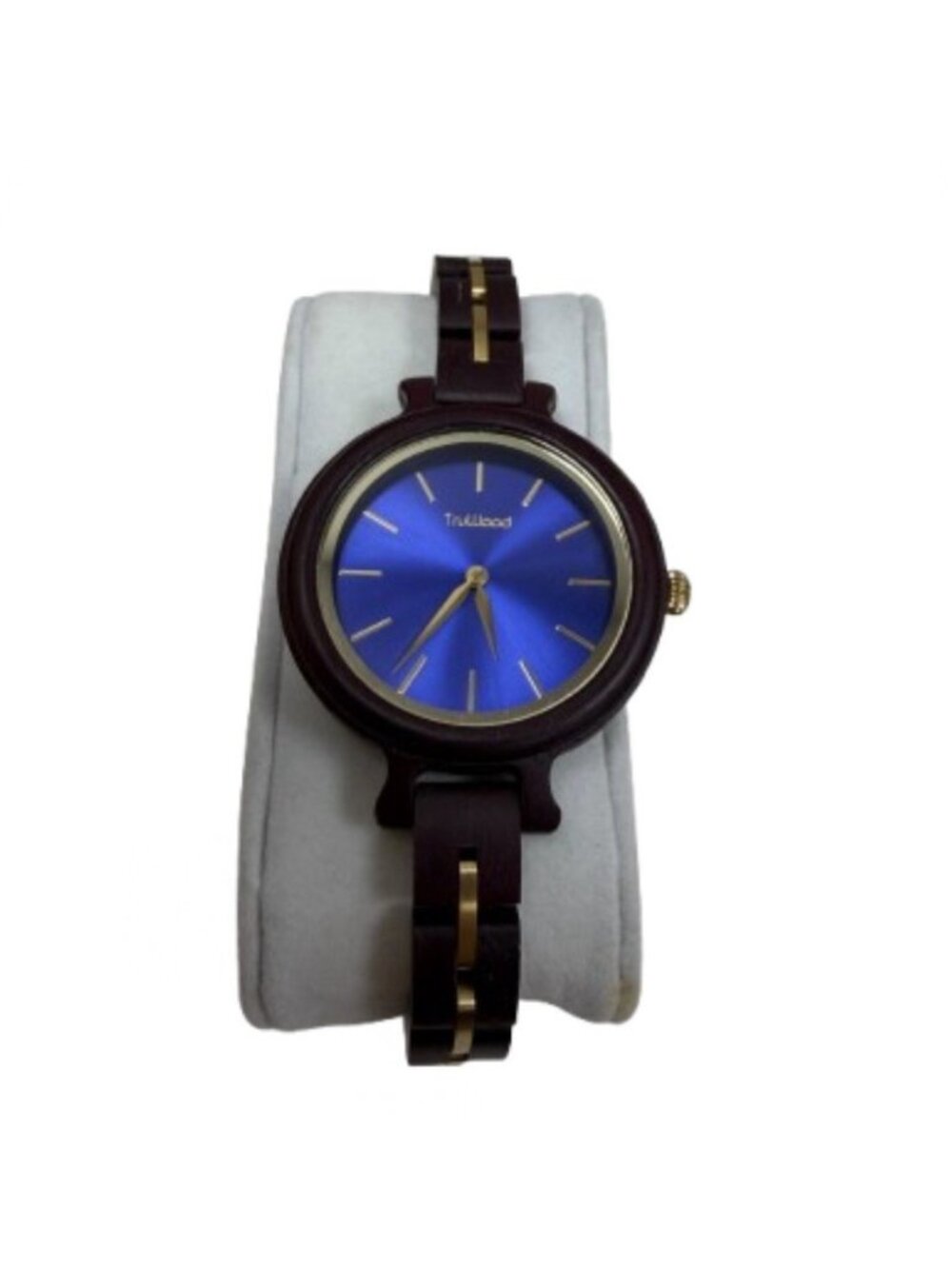 TruWood Women's Belle Walnut Wooden Wrist Watch Gold / Royal Blue
